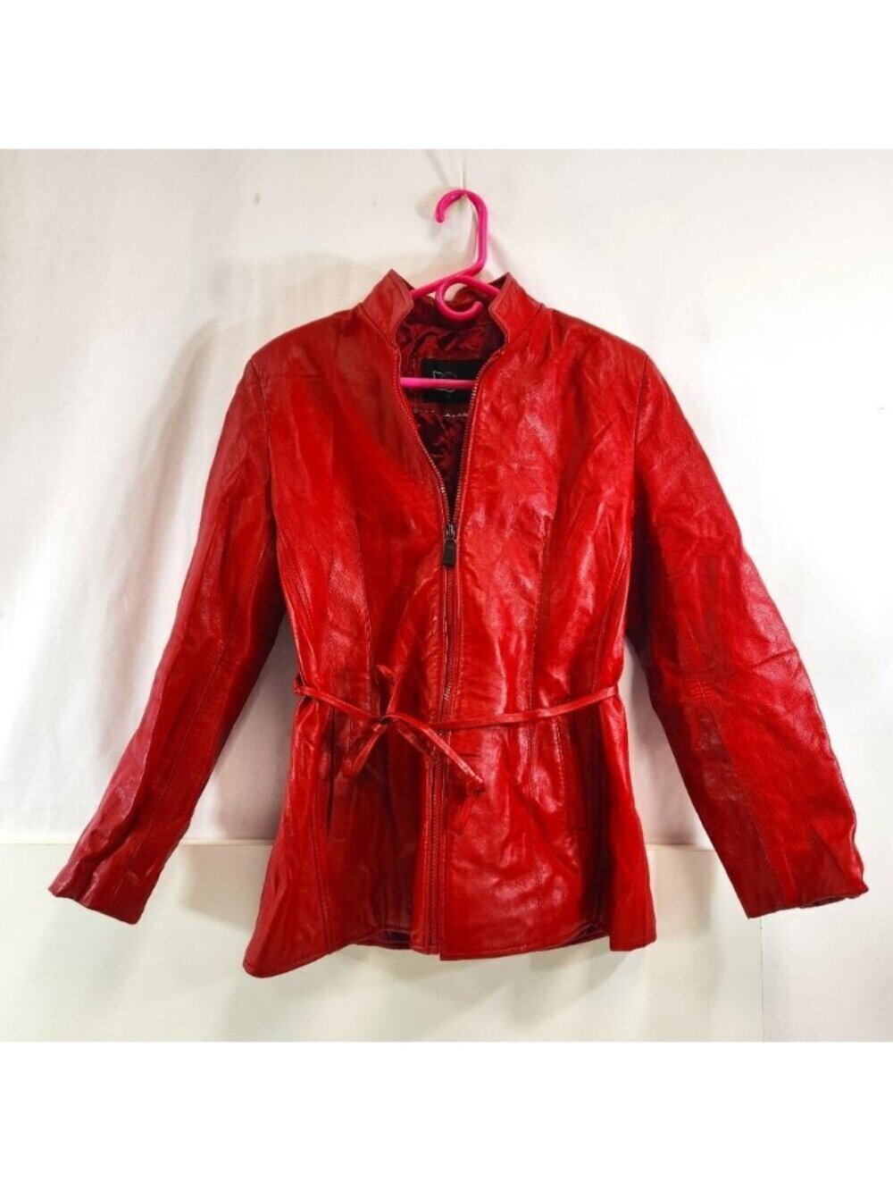 DC Collection Red Leather Jacket Size Small